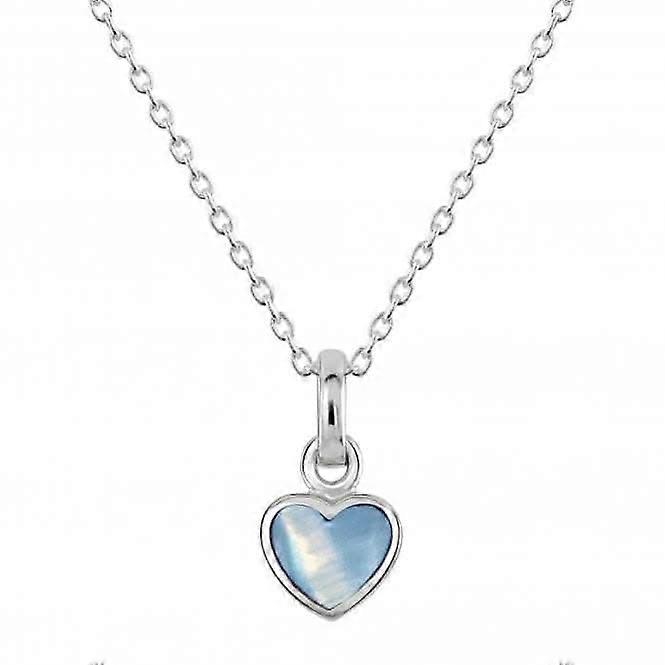 Dew Sterling Silver Dinky Blue Mother of Pearl Heart Pendant 90632BMP