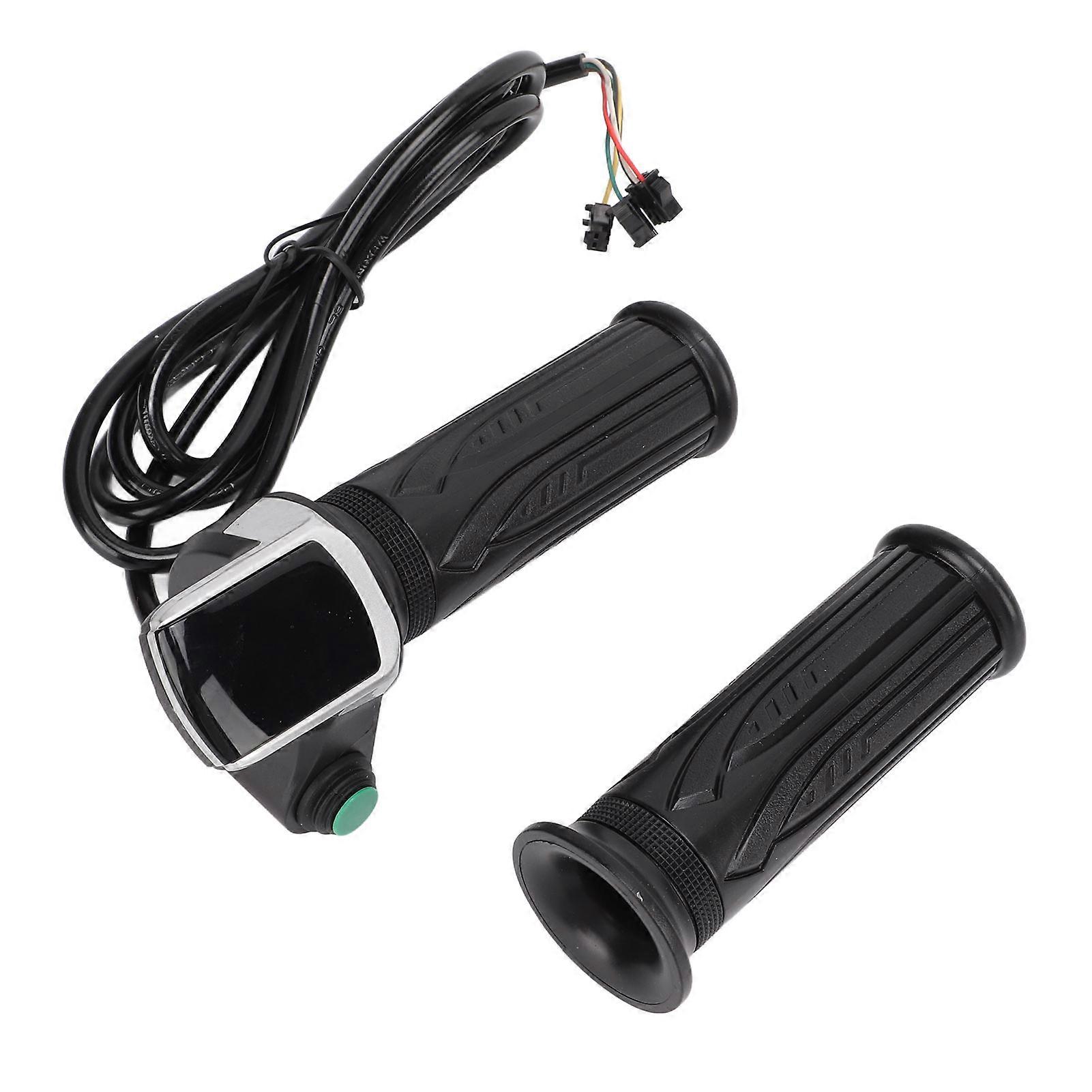 1 Pair Handlebar Throttle Grip Universal LED Display Wire Twist Throttle Accelerator Grip for Electric Bicycle Scooter36V