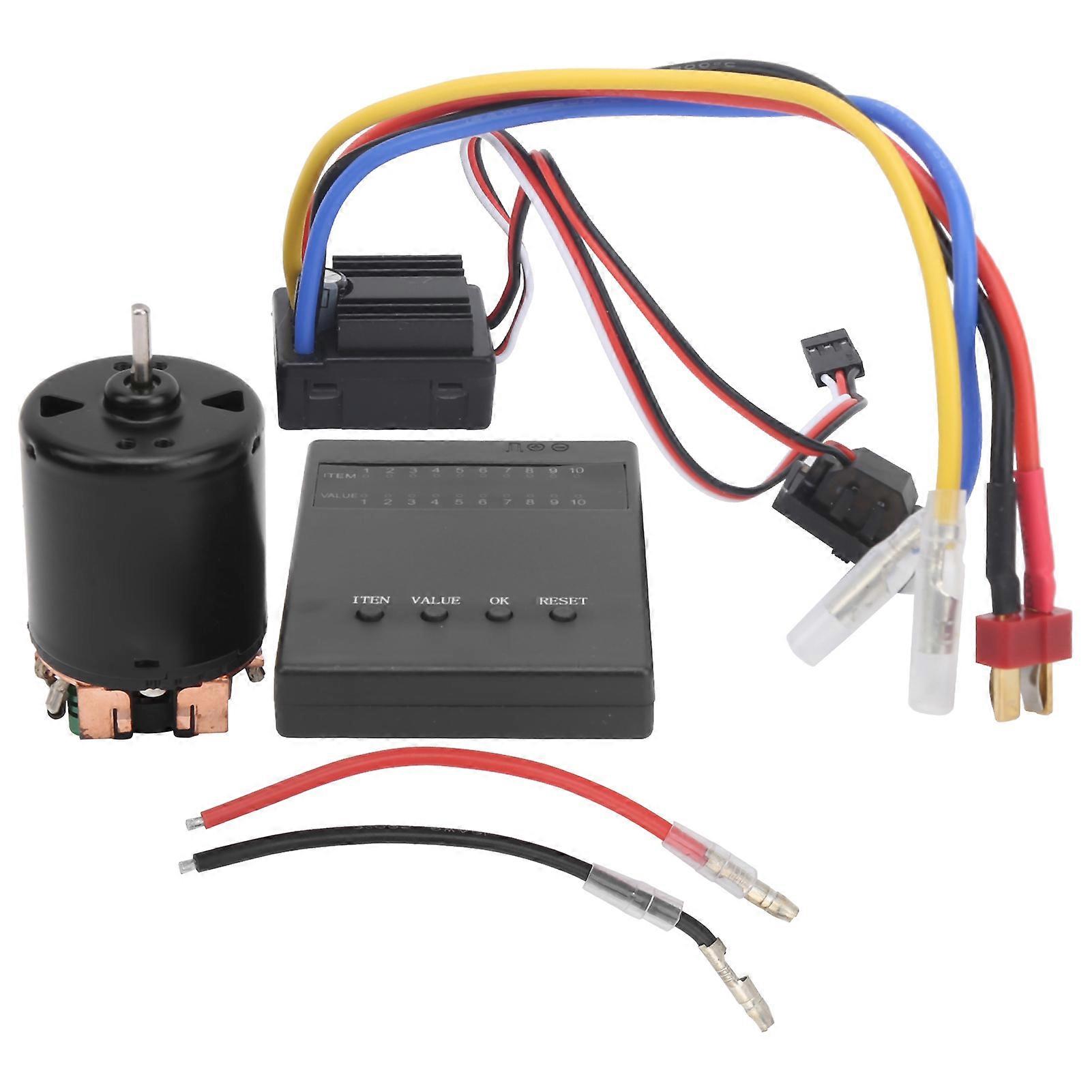 HOBBYFANS Brushed 80A ESC Program Card 21T Brush Motor Set for 1/8 1/10 RC Car