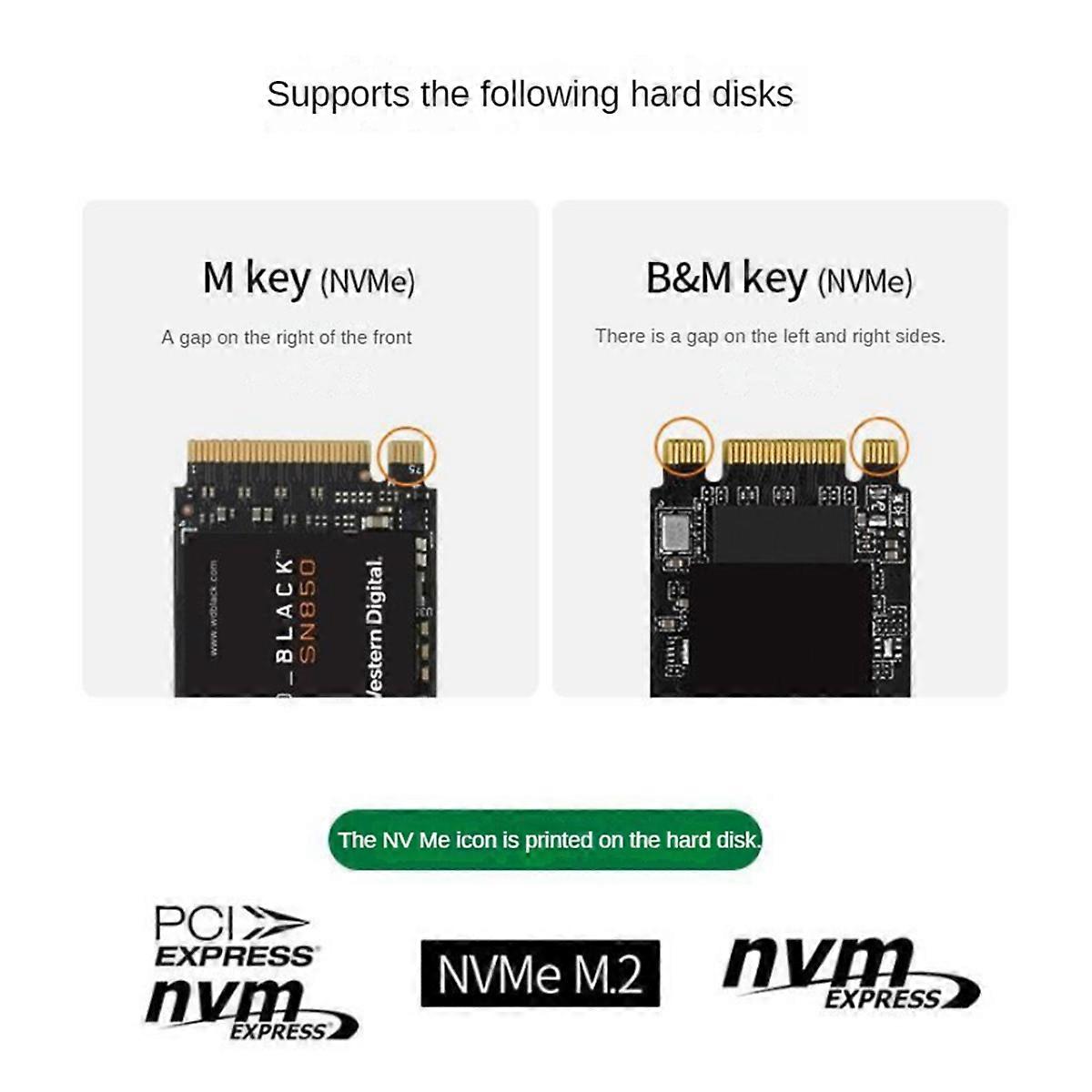Magnetic M.2 2230 NVMe SSD Enclosure 10Gbps USB-C 3.1 to NVMe PCI-E
