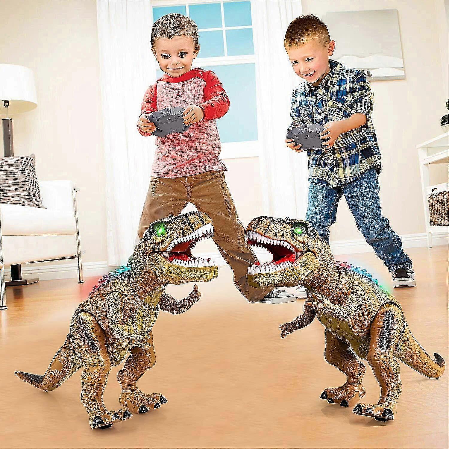 Remote-Controlled Dinosaur Toys for Children with Illuminated Features and Authentic Roaring Sounds Suitable for Boys and Girls