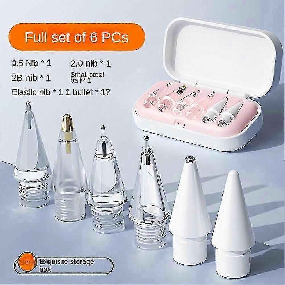 Replacement Pencil Tips 6 Pcs Thin Soft Nibs for Pro Pencil 1/2 Pro Stylus Fine Nib