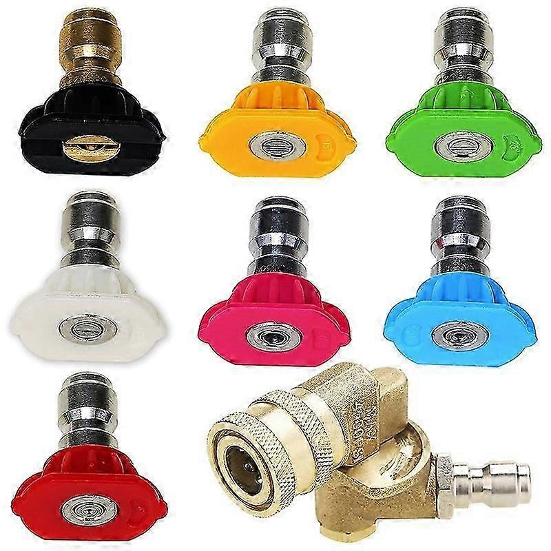 Pressure Washer Accessories Kit, 7 Power Washer Nozzle Tips, Quick Connecting Pivoting Coupler, 1/4