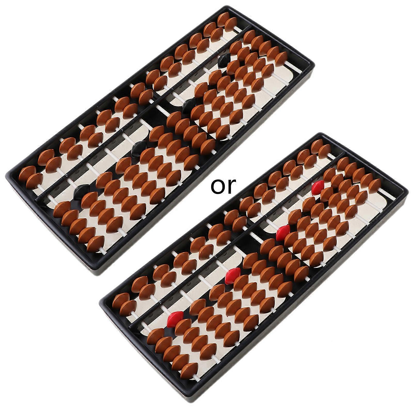 Plastic Abacus Arithmetic Soroban 13 Digits Kids Maths Calculating Tool Toys Brown