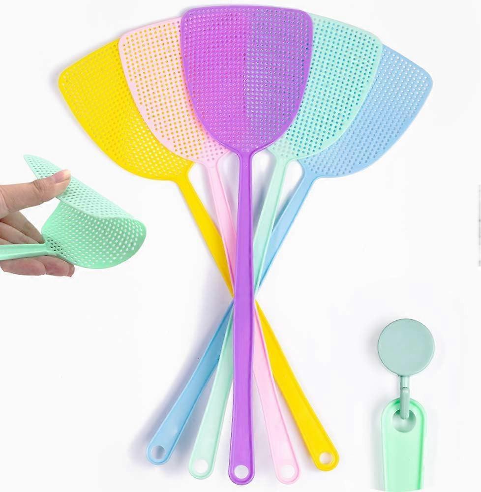 High-quality three-piece set: fly swatter with hook, sturdy and flexible long fly swatter bag (random color)