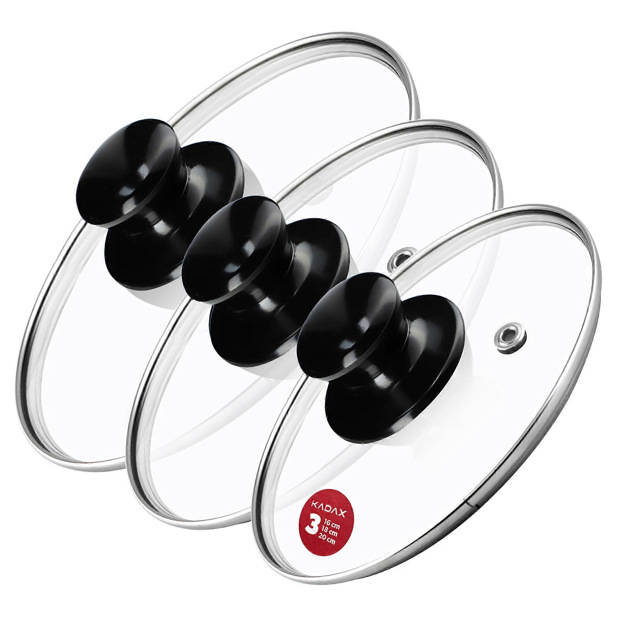 KADAX Glasdeckel Deckel Set 16/18/20cm