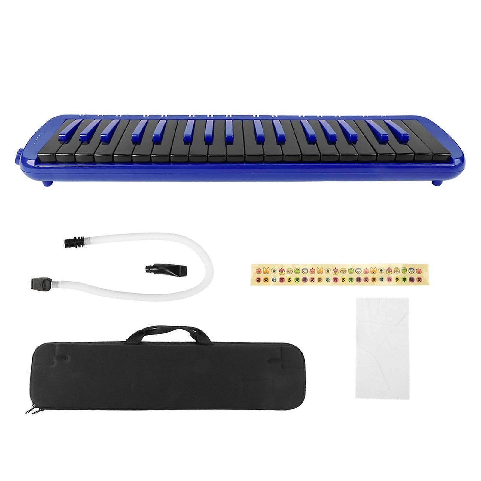 Melodica 37 Key Wind Musical Instrument Suitable for Beginner Practice Bag F37s(Blue )