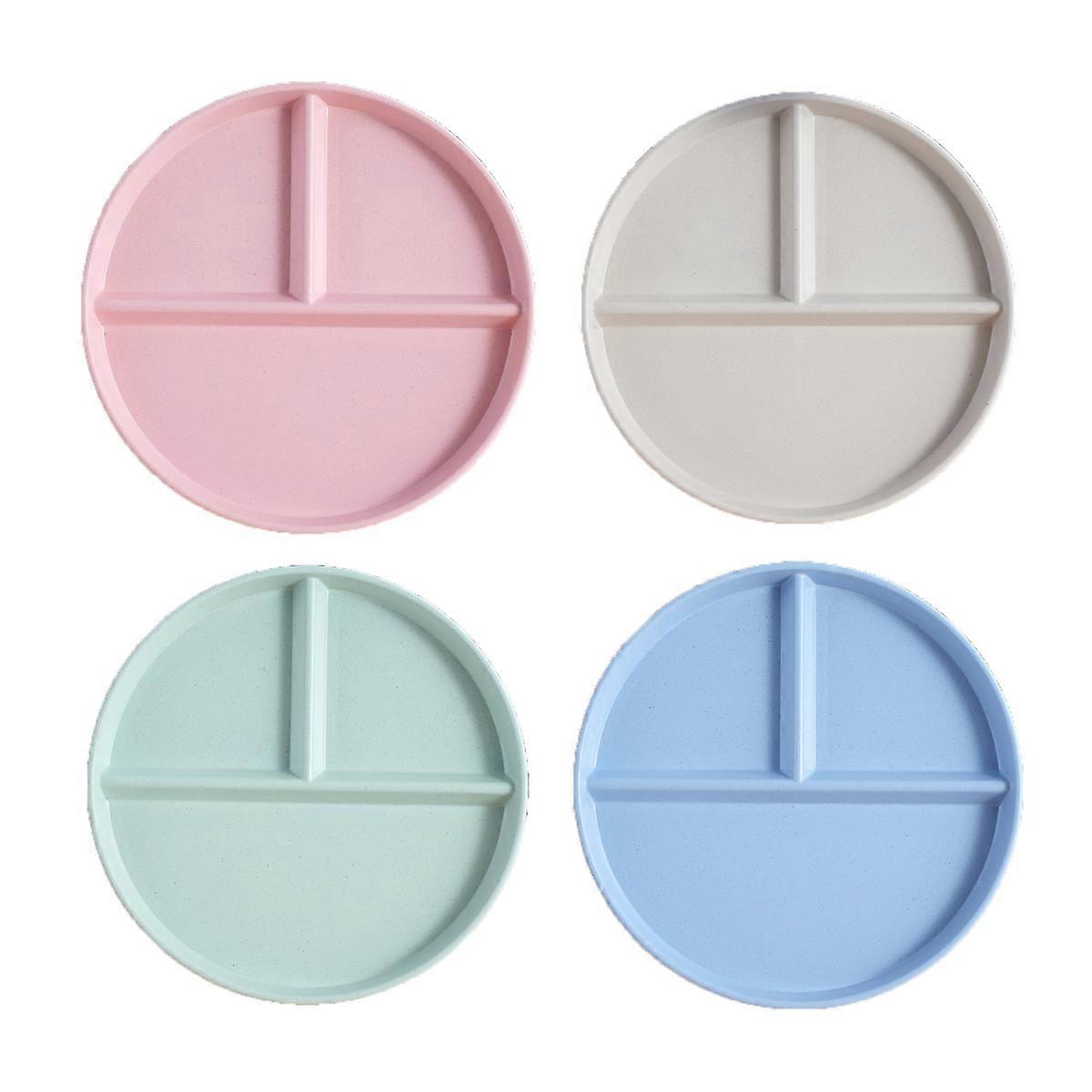 Divided Plates, Reusable, Microwave Safe, Three-Compartment