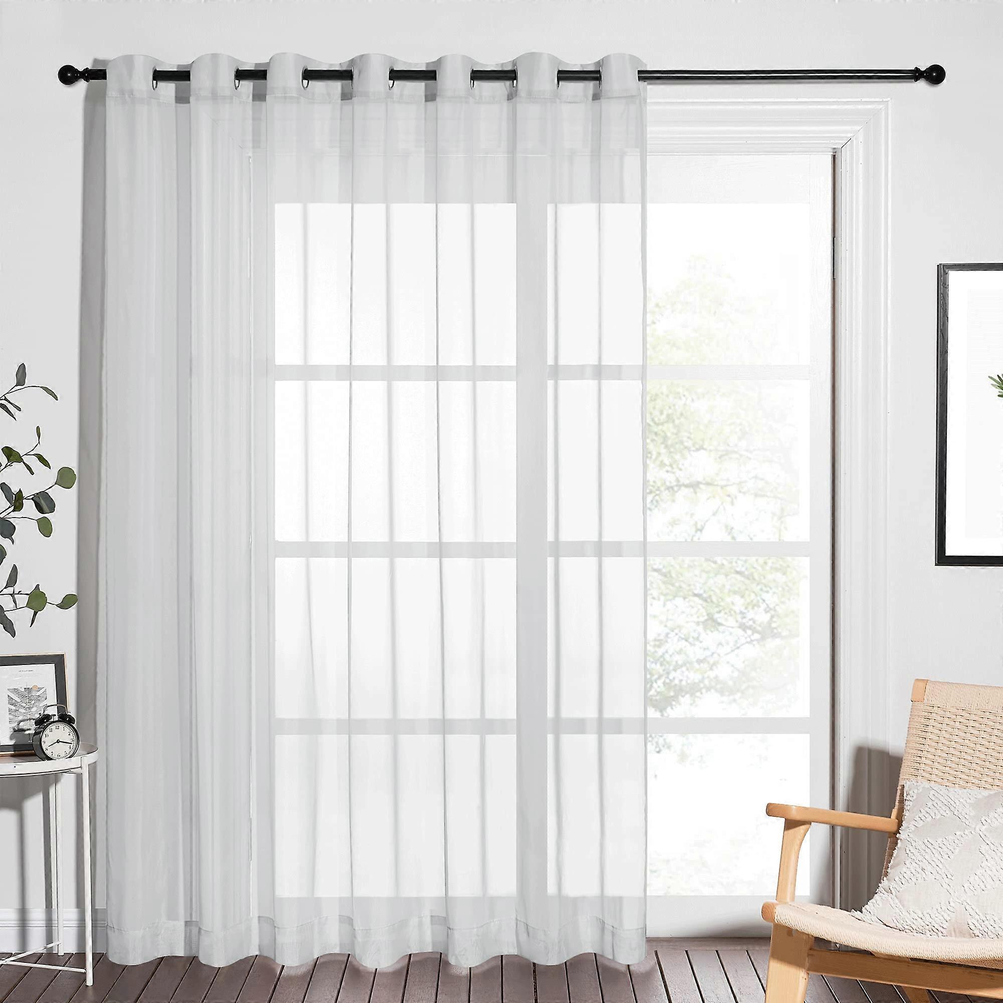 Sheer Vertical Voile Drape Curtain for Patio Door W100 x L84 Inches