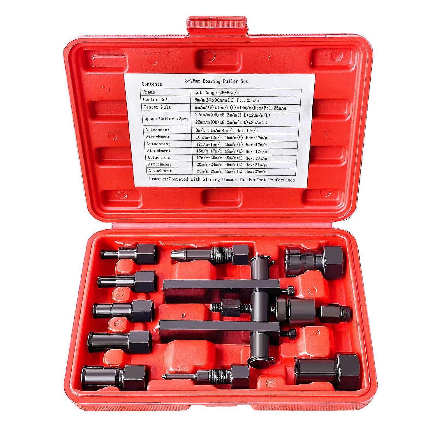 10PCS Motorcycle Blind Inner Bearing Puller Tool Kit 8-25MM Range Inner Bearing Removal Tool