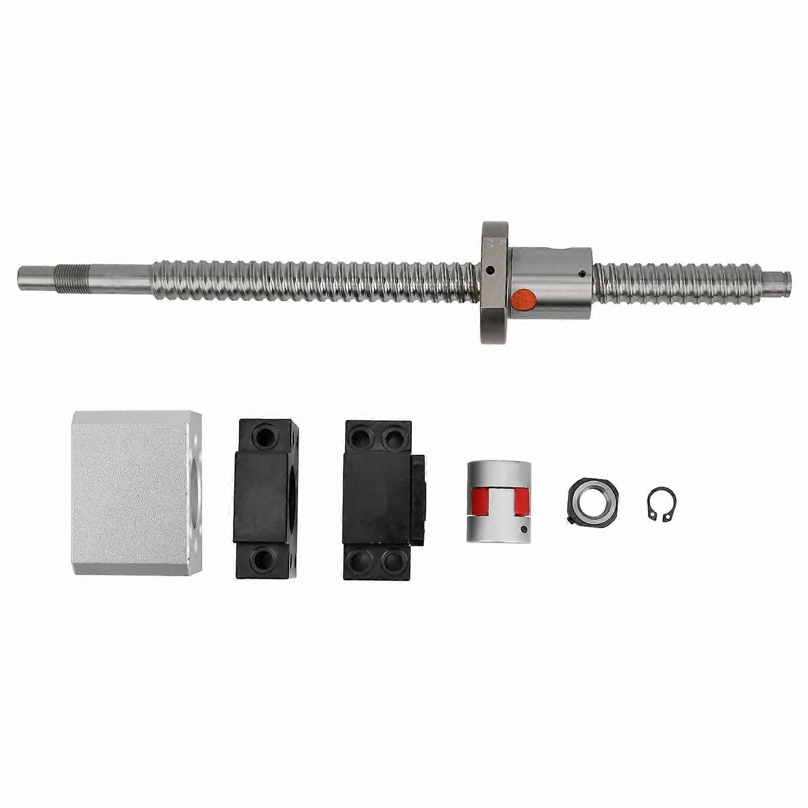 Ouitble Ball Screw Set 1204 Rolled Ball Screw Kit with Nut Holder Coupling BK/BF End Support1204-250