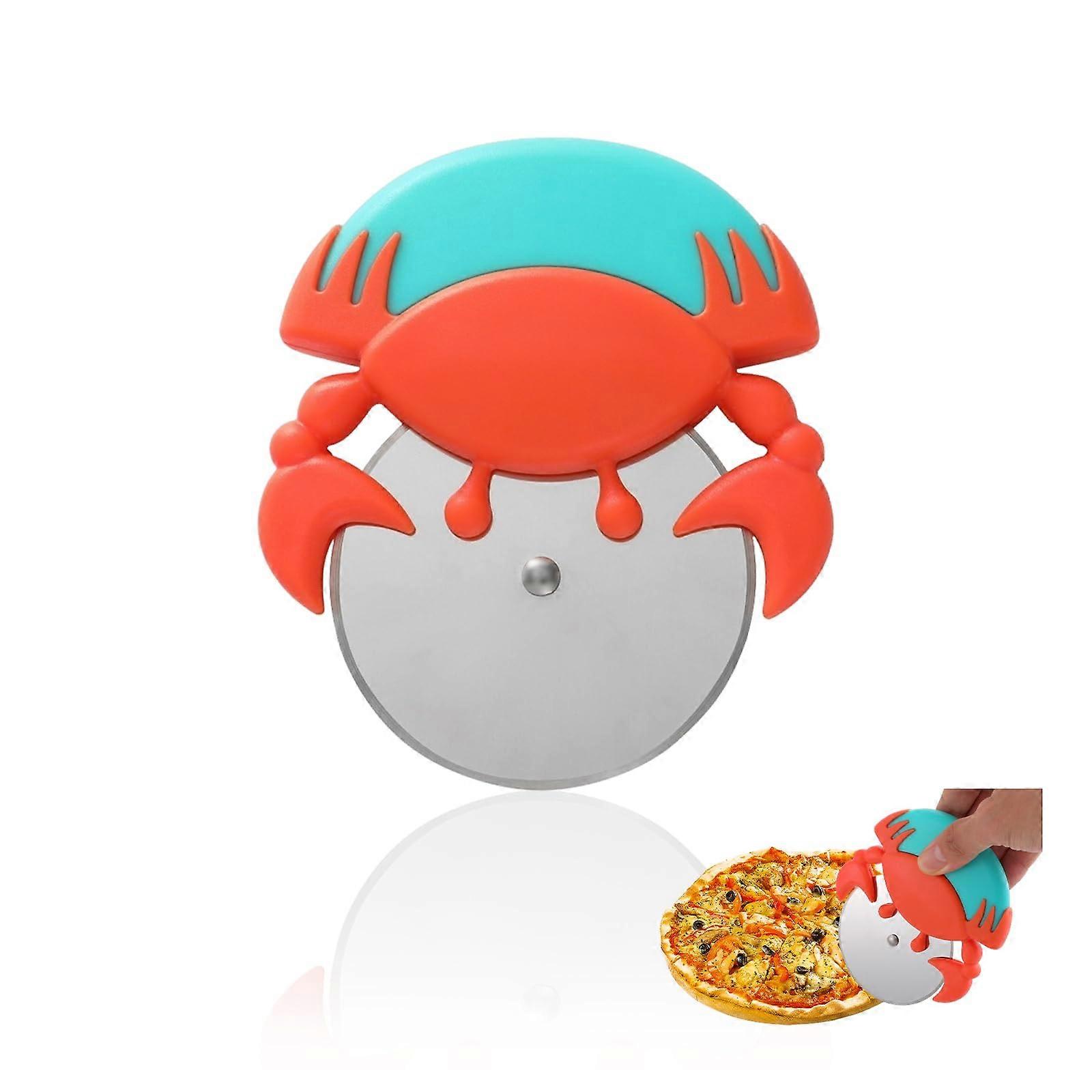 Pizza Cutter Wheel with Red Non-Slip Handle, Heavy-Duty Stainless Steel Blade, Left and Right Hand Use, Protective Cover