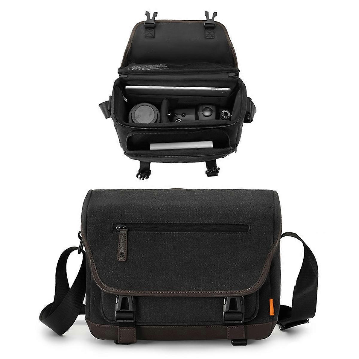 Cwatcun D142 Vintage Camera Bag Shoulder Messenger Bag Camera Digital Storage Bag