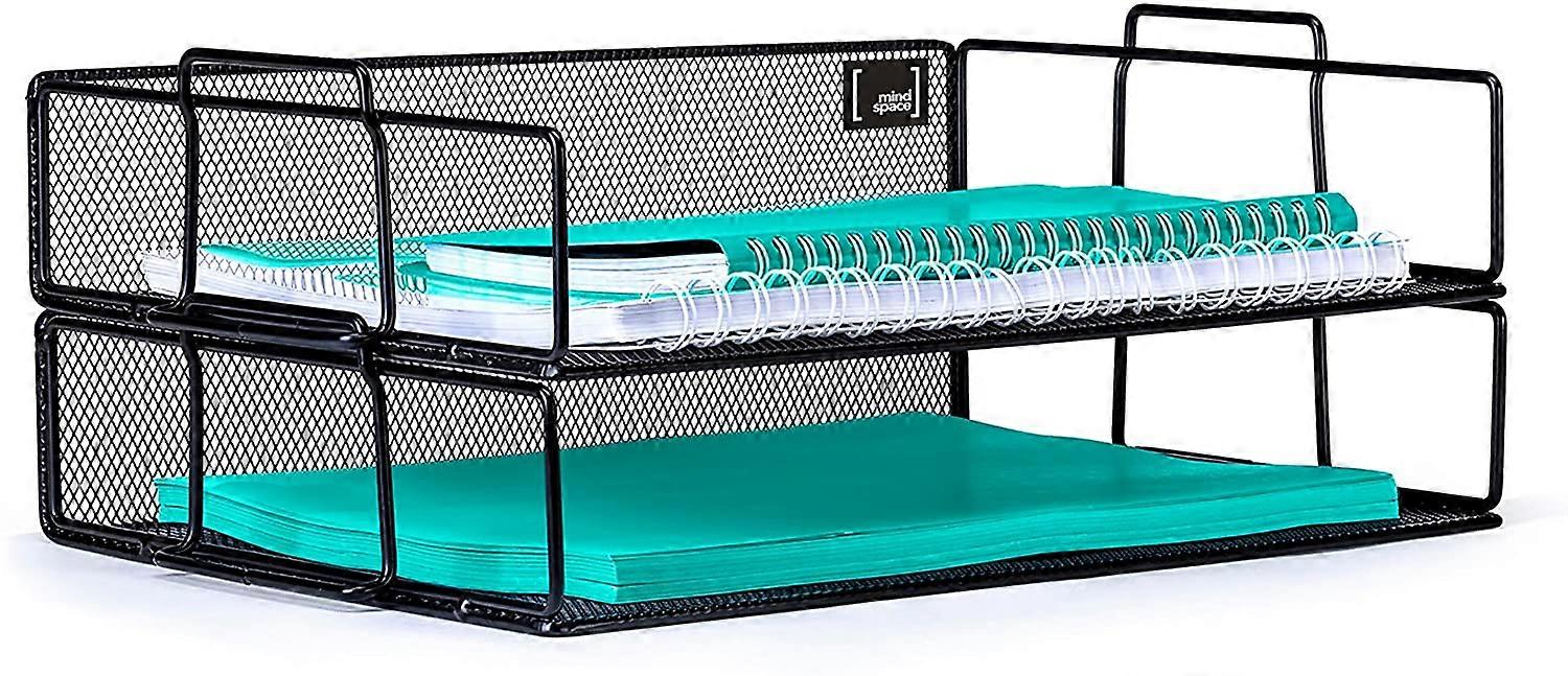 2 Tier Stackable Letter Tray Desk Organizer | Stackable Paper Tray Organizer