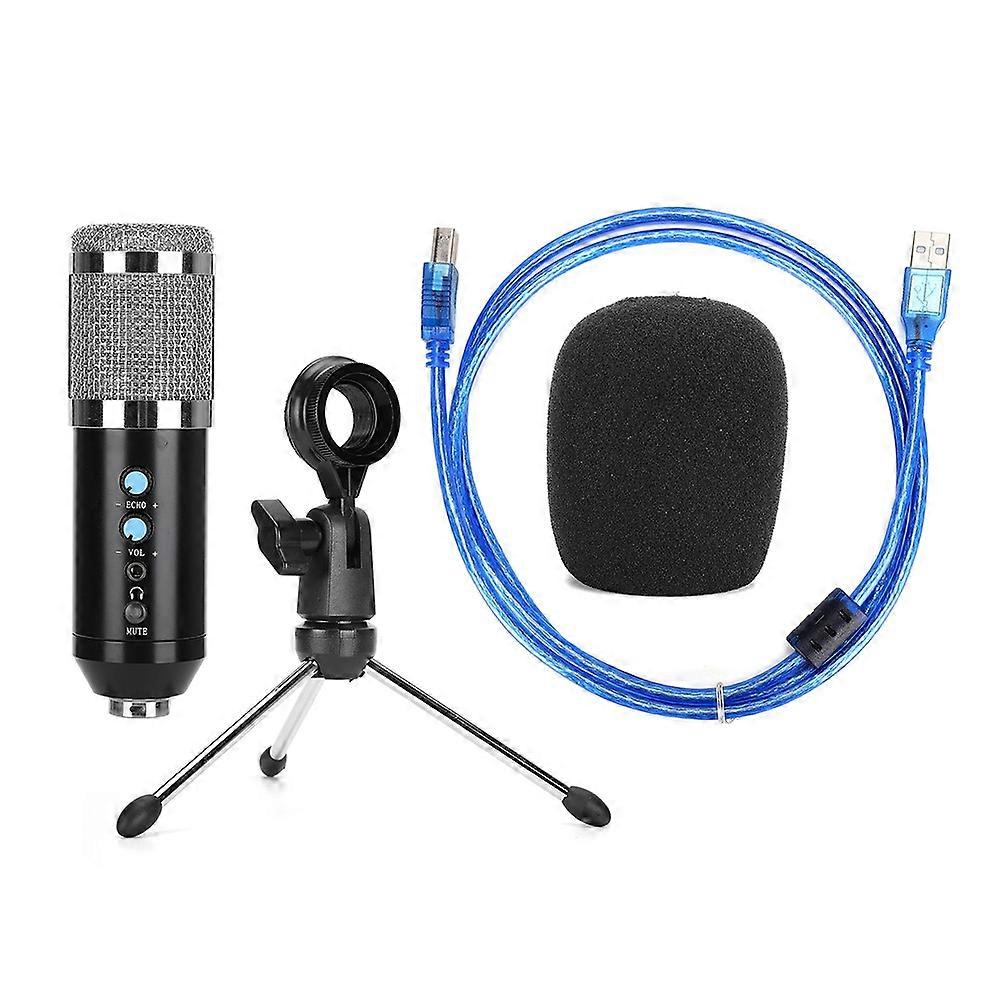 Condenser Microphone Stable USB Desktop Tripod MIC High Sensitivity Adjustable Angle for PC