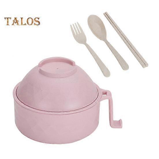 Ramen Bowl Set with Lid Chopsticks Spoon Fork Large Capacity Drainage Ramen Bowl for Noodles BPA-Free Eco-Friendly Ramen Soup Bowl