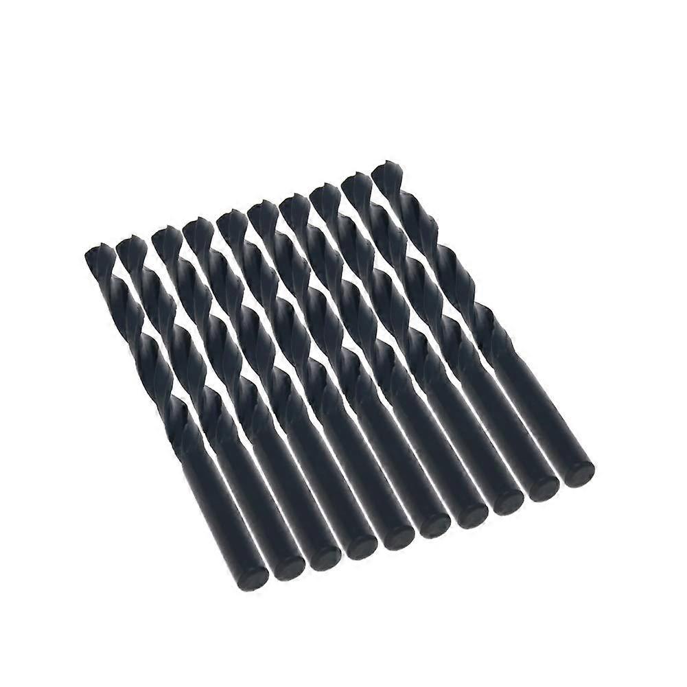 Twist Drill Bit Set High Speed Hardness Steel Drill Bit with Round Shank for General Building Black 6mm x 93mm 10PCS