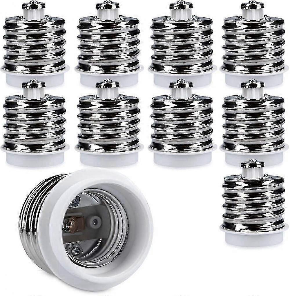 10x Socket Adapter - 10x E40 To E27 Socket Converter - E27 Base Lamp Holder Adapter For Halogen Led Bulb