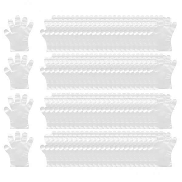 2-4pack 100 Pcs Disposable Gloves for Kitchen Cleaning, Plastic & Transparent