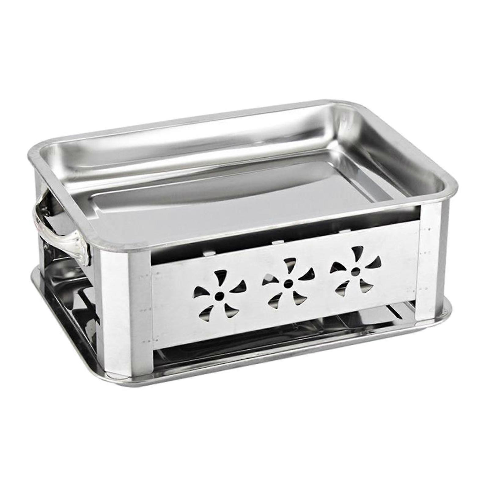 Large Rectangle Charcoal Grill, Tabletop Tray for Backyard, Outdoor Cooking,