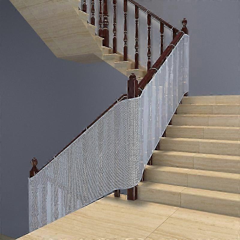 Children Protective Net Stair Protective Net Safety Rope Net Balcony Protective Net White 3m*78cm