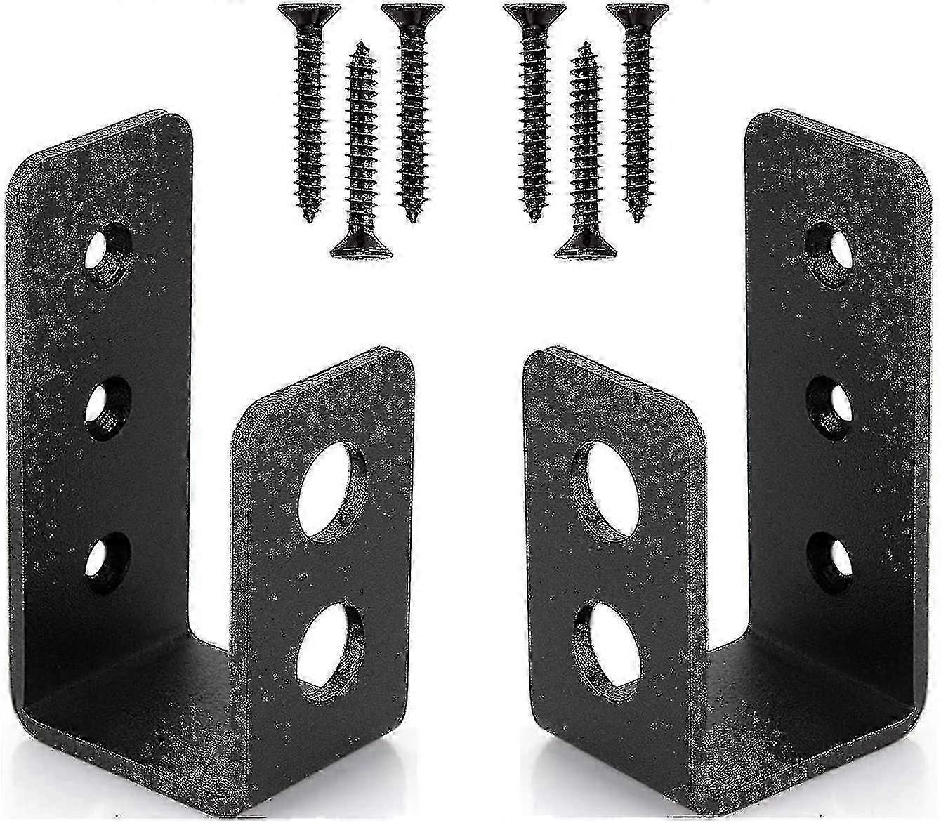 Heavy Duty 2x4 Door Steel Brackets U-shape Security Bar 2 Pack-201