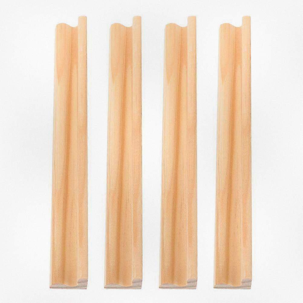 4pcs Wooden Domino Holders and Racks for Domino Game, Includes Domino Trays and Game Accessories