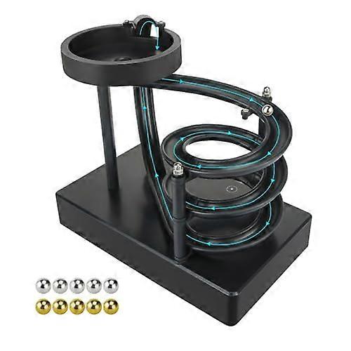 Kinetic Art Perpetual Motion Marble Machine for Home Office, NonStop Rolling Ball Toys Science Physics Gadget(Black)
