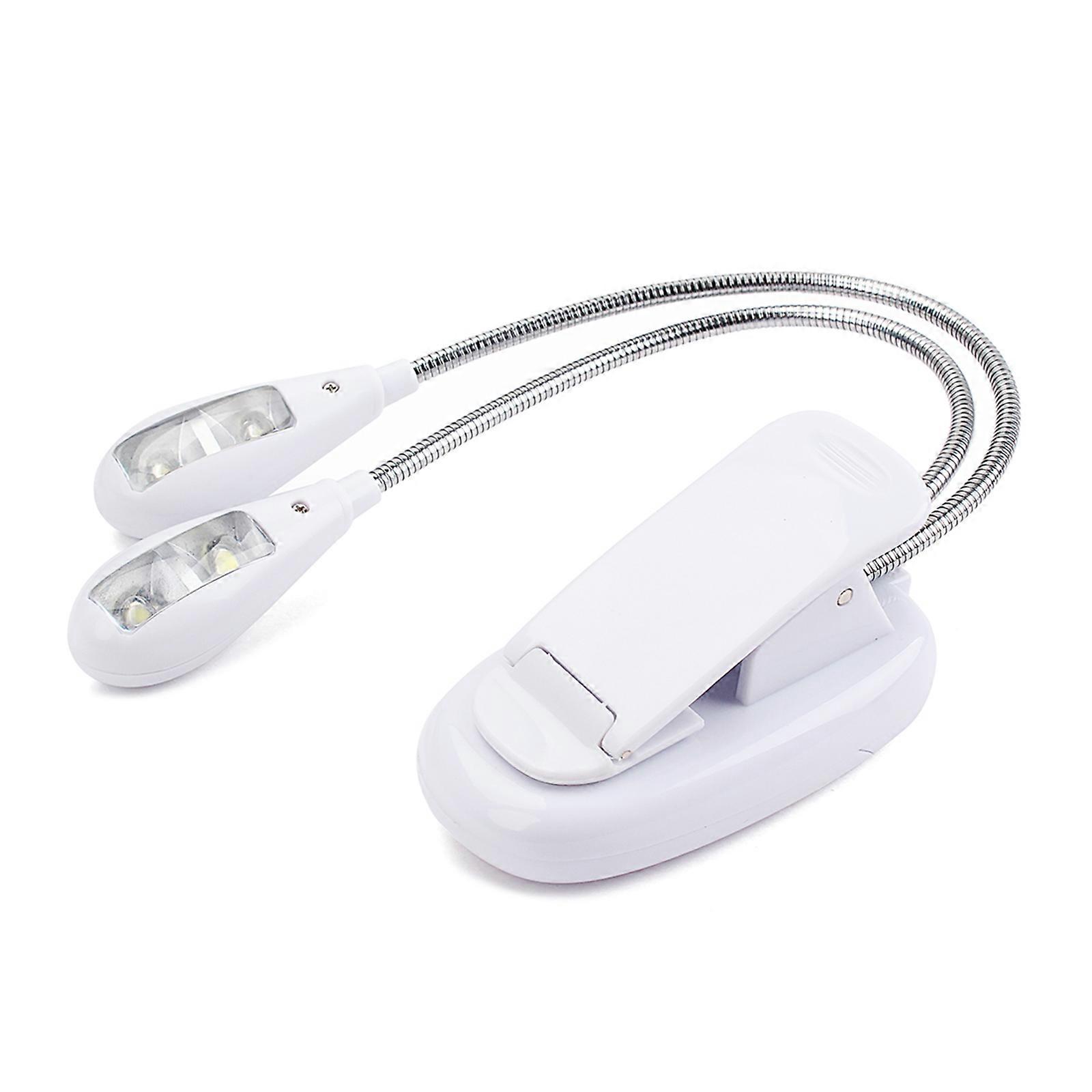 Flexible LED Clip On Book Reading Light LED Music Stand Light lamp with 2 Arms Dual Head Travel Book Light Reading Light