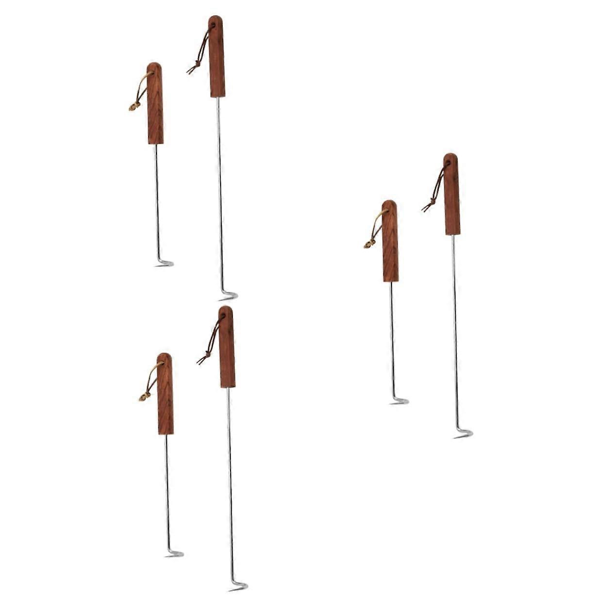 Meat Hooks Pack Of 6 Swivel Reversible Butcher Hook For Barbecued Meat Flipper, Food Turner And Food Fin Woods