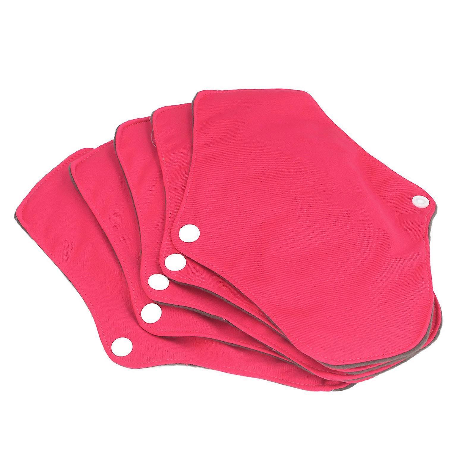 Lot de 5 serviettes hygiéniques réutilisables, imperméables, de couleur pure, respirantes et lavables, pour femmes 111