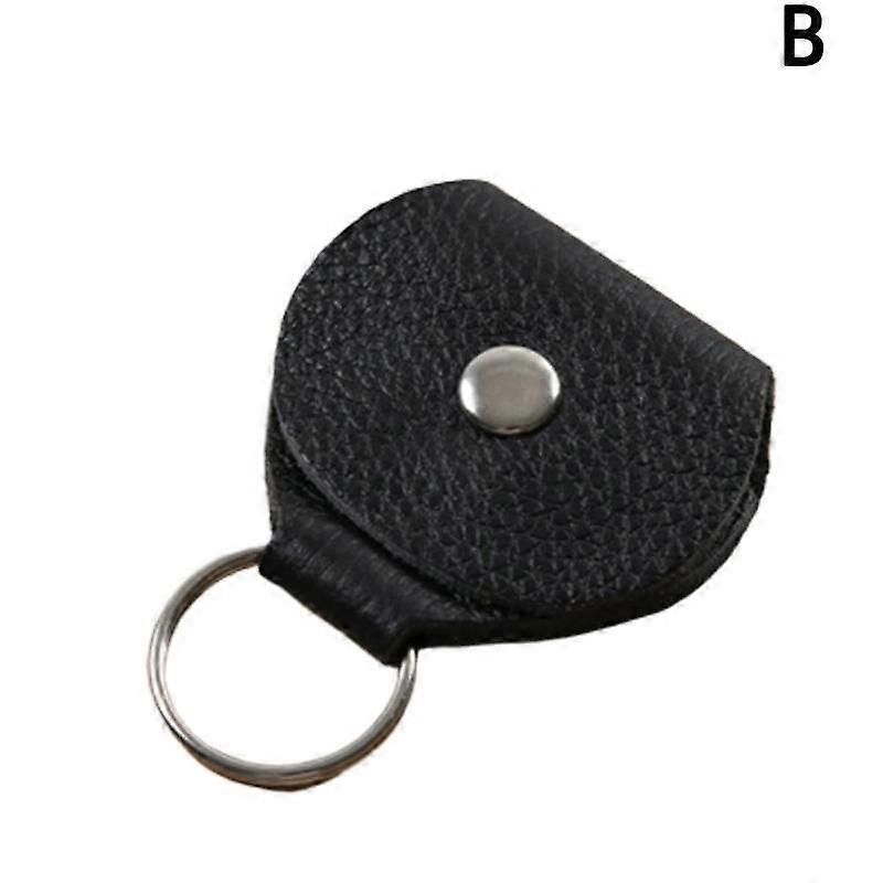 Black (B)$ Guitar pick bag keychain ukulele pick box pick clip shrapnel accessories
