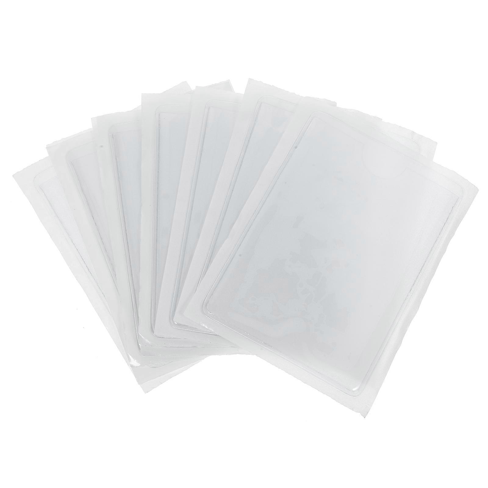 Transparent Adhesive Label Card Holders – Sturdy PVC Pocket Sleeves for Index Cards, Desk, Notebook & Wall Organization