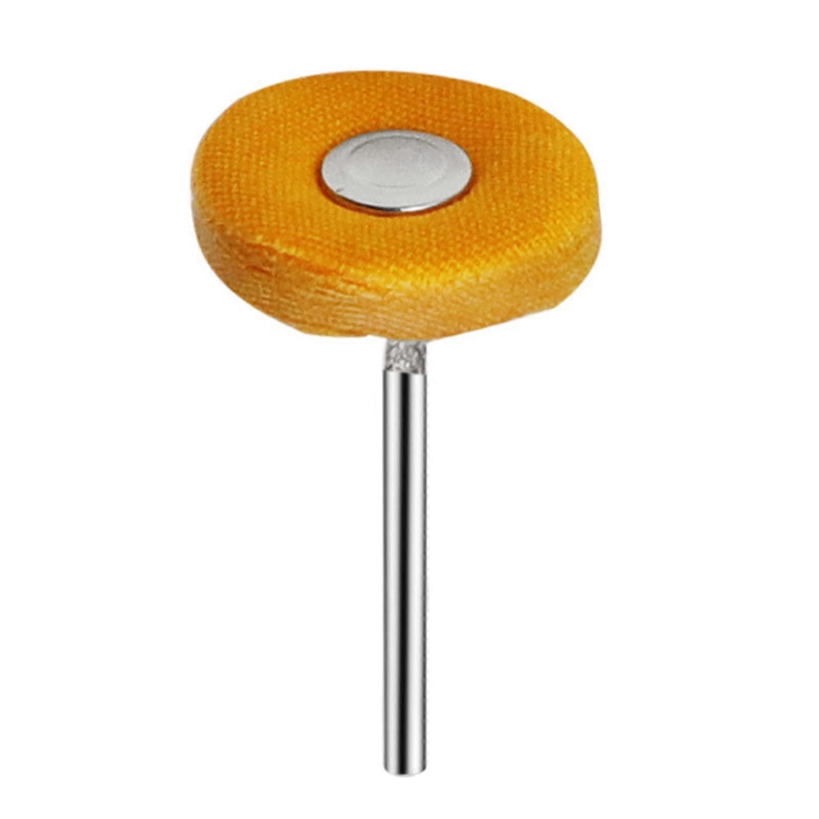 Polishing Head with Handle Cloth Felt Disc Polishing Tool for Metal Polishing Tool Brush Yellow Handle 3.0mm