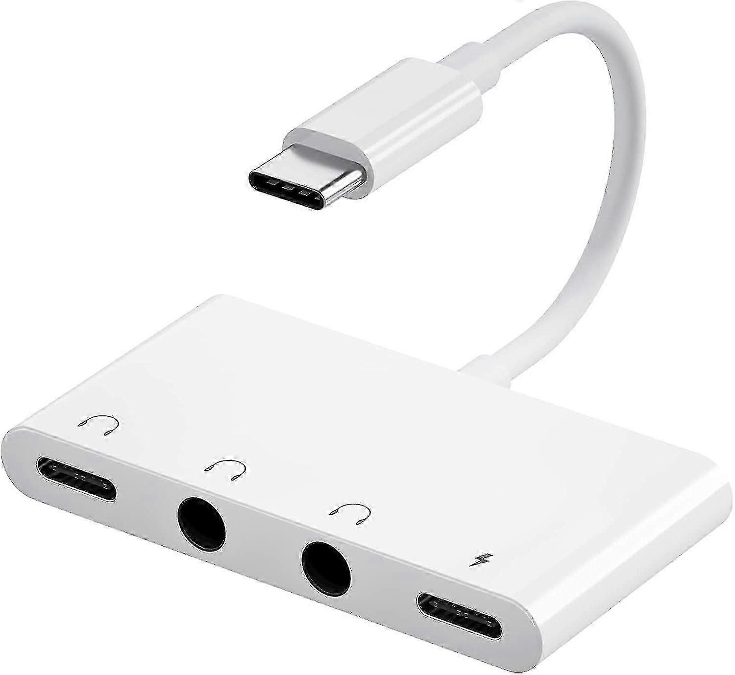 USB C to 3.5mm Headphone Splitter with 60W Fast Charging & Dual Audio