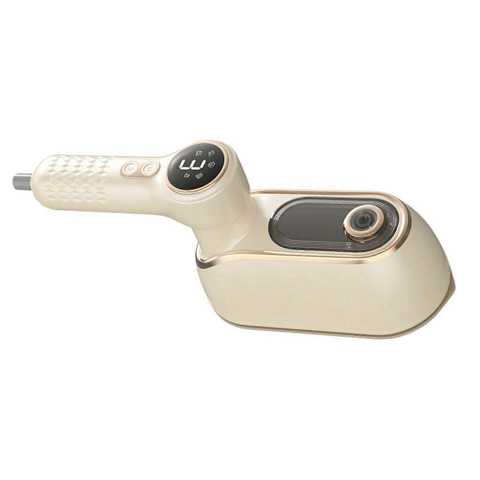 Steam Iron for Clothes 1200W Portable Handheld Garment Steamer with LCD Display and Fast Heating Waves in Creamy Yellow EU