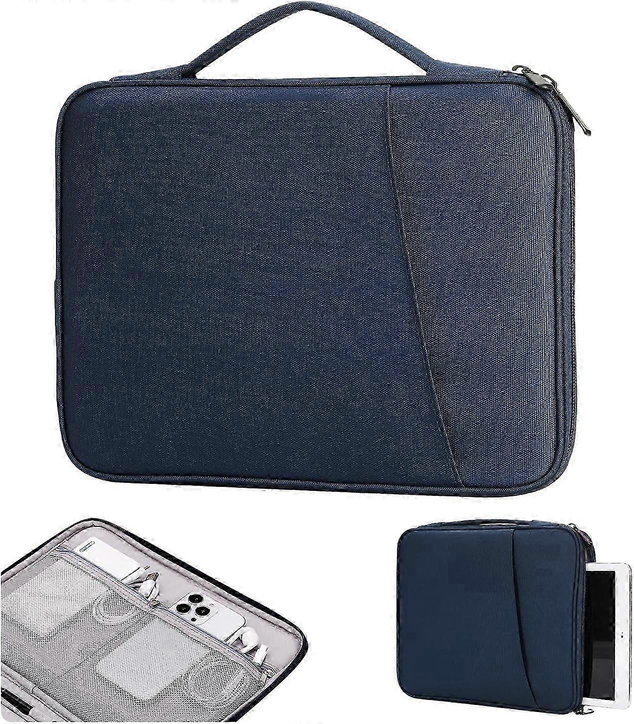 Tablet Carrying Case with 9-11 Pocket Compatible with iPad,Navy blue