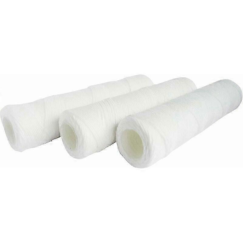 2025 Pack of 3 Bobbin-Wound Water Filter Cartridges – Sediment Filtration up to 25 Microns – Universal Standard Size