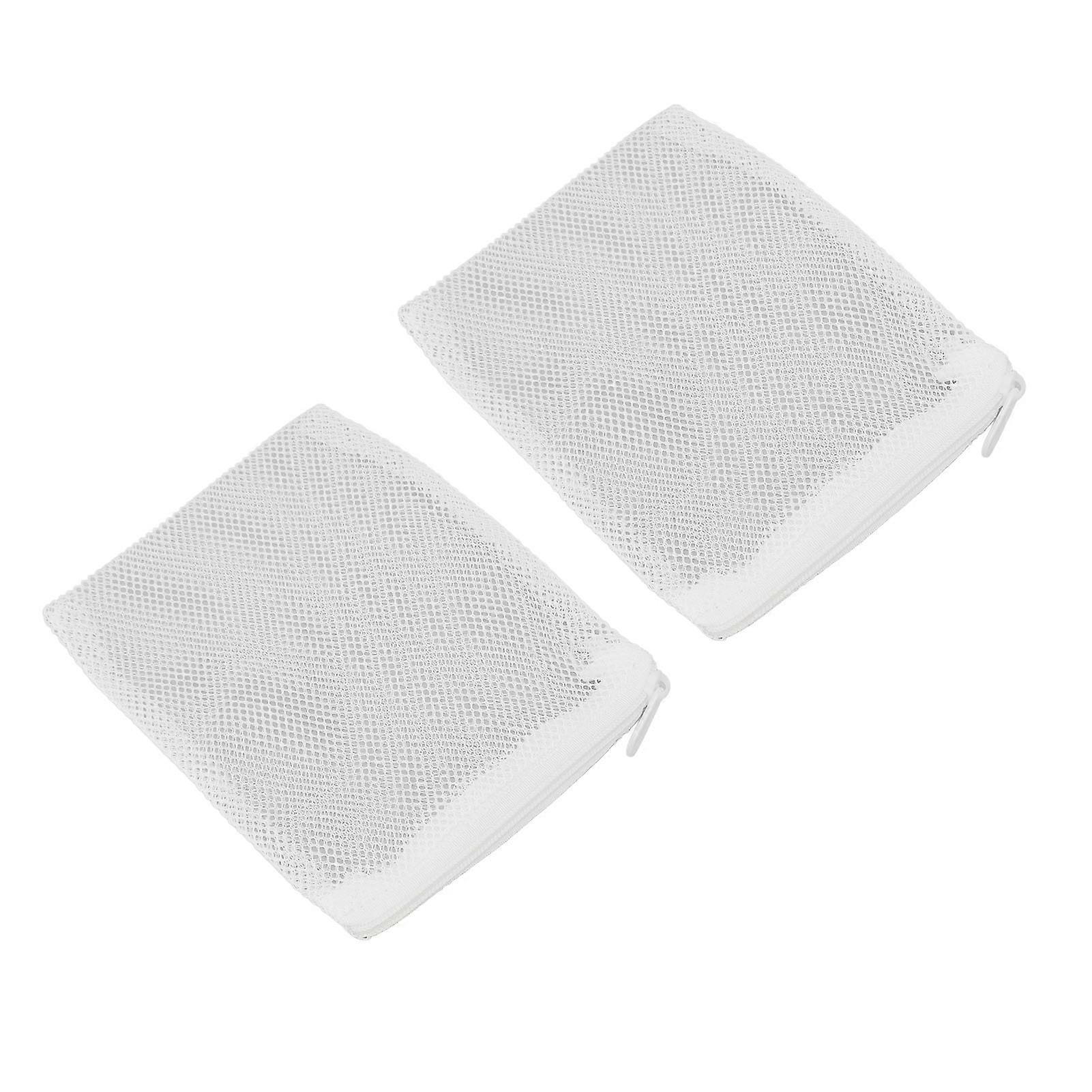 10Pcs Aquarium Filter Media Sacs avec fermeture éclair Réutilisable Aquarium Sacs à mailles fines pour Anneaux en céramique de charbon actif Fibre de tourbe 