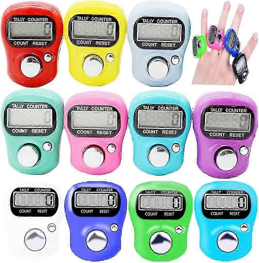 12pcs Mini Finger Counter Electronic LCD Counter Suitable for Electronic Measuring Devices
