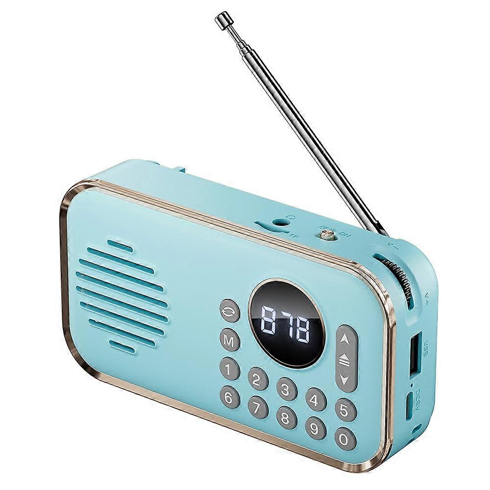 P35 Portable Bluetooth-compatible 5.0 FM Radio with 3.5mm Audio Cable Retro Speaker Support TF Card