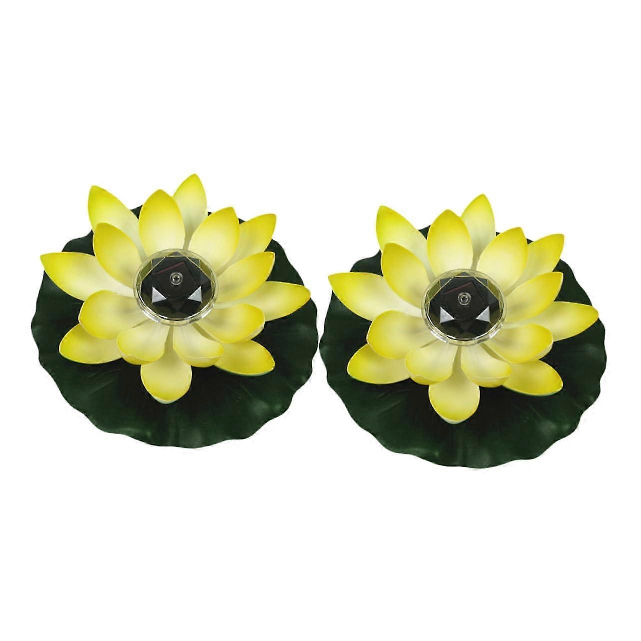 Solar Lotus Lamp For Pond And Pool, Floating LED Lights, 2-Pack, Eco-Friendly Garden Decor
