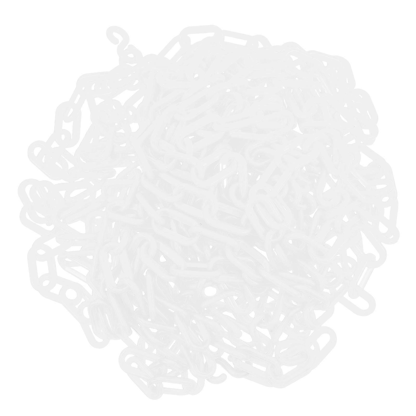 Caution Security Chain White Plastic Weather Resistant For Traffic Management Easy To Install 1Set