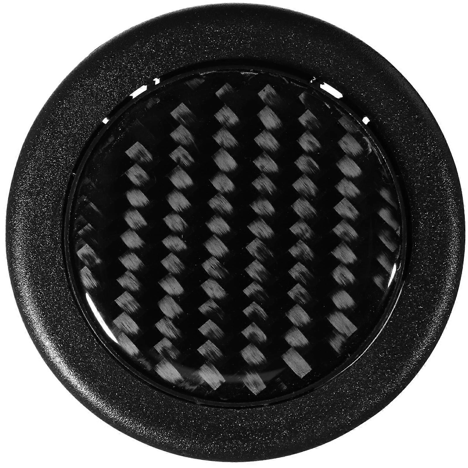 Horn Button Car Interior Upgrade Round Carbon Fiber Design 1Set