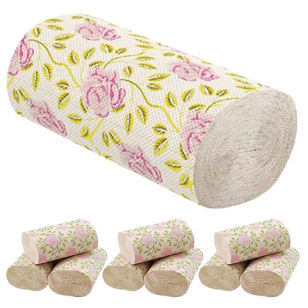 Rose Print bambu wc-paperi 10 rullaa, pehmeä ja kestävä pehmopaperi koti- ja toimistokylpyhuoneeseen, hellävarainen iholle
