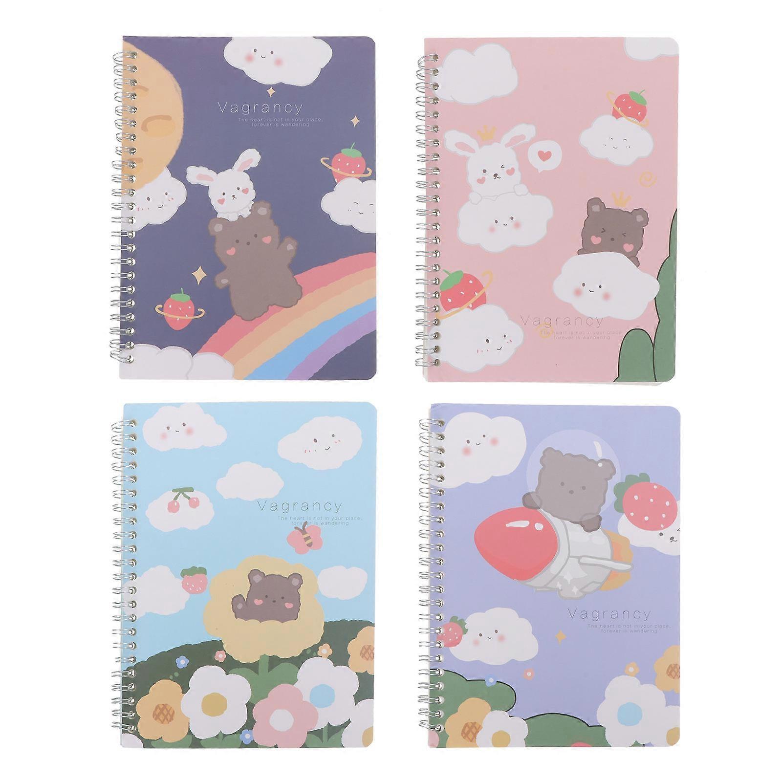 Students Notepad Blank Spiral Notebook For School Study Office Work 21X14.5CM Writing 4Set