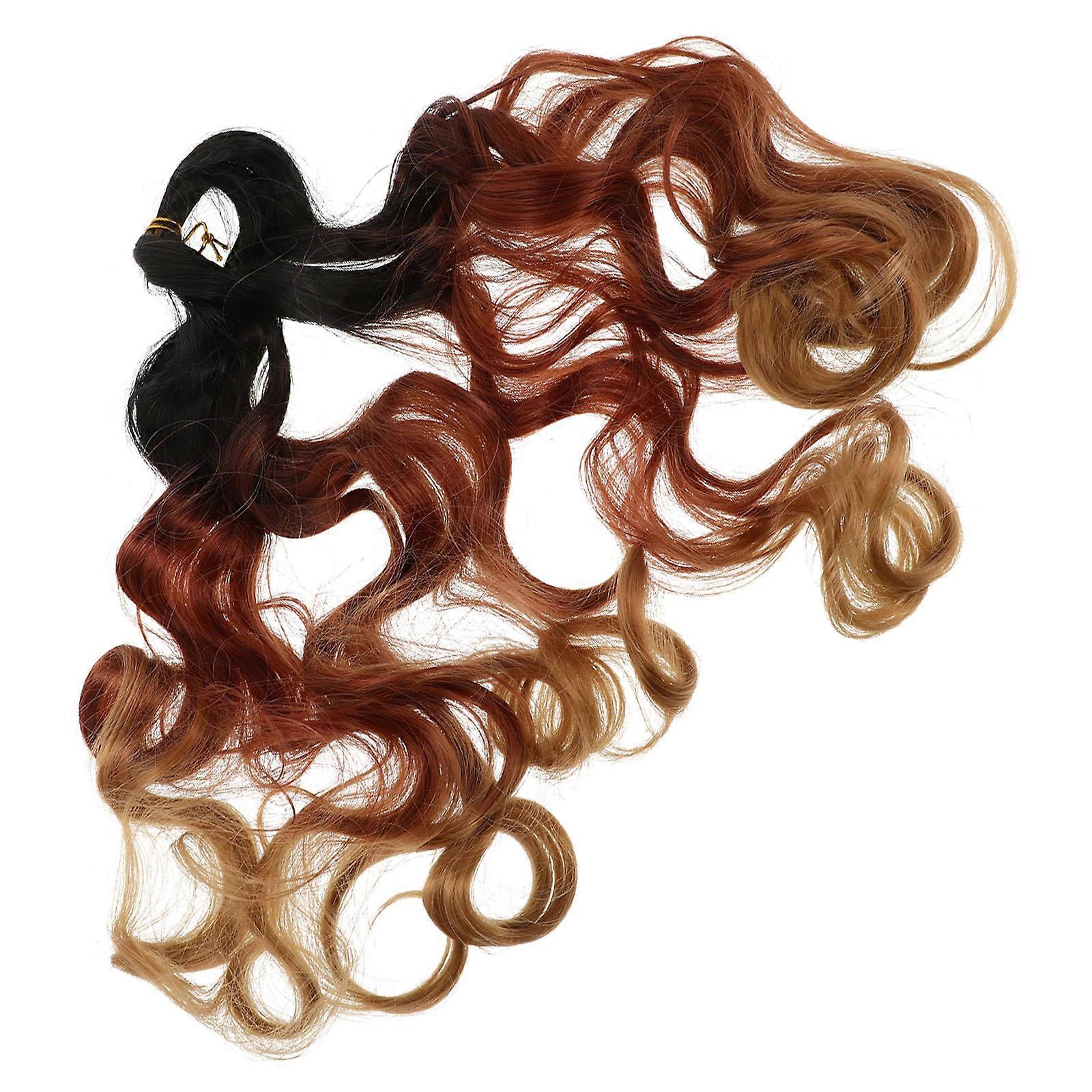 Braided Curly Extension Hair Attachment for Braids Women Wig 22 Inches Length Classic Design Coffee 1Set