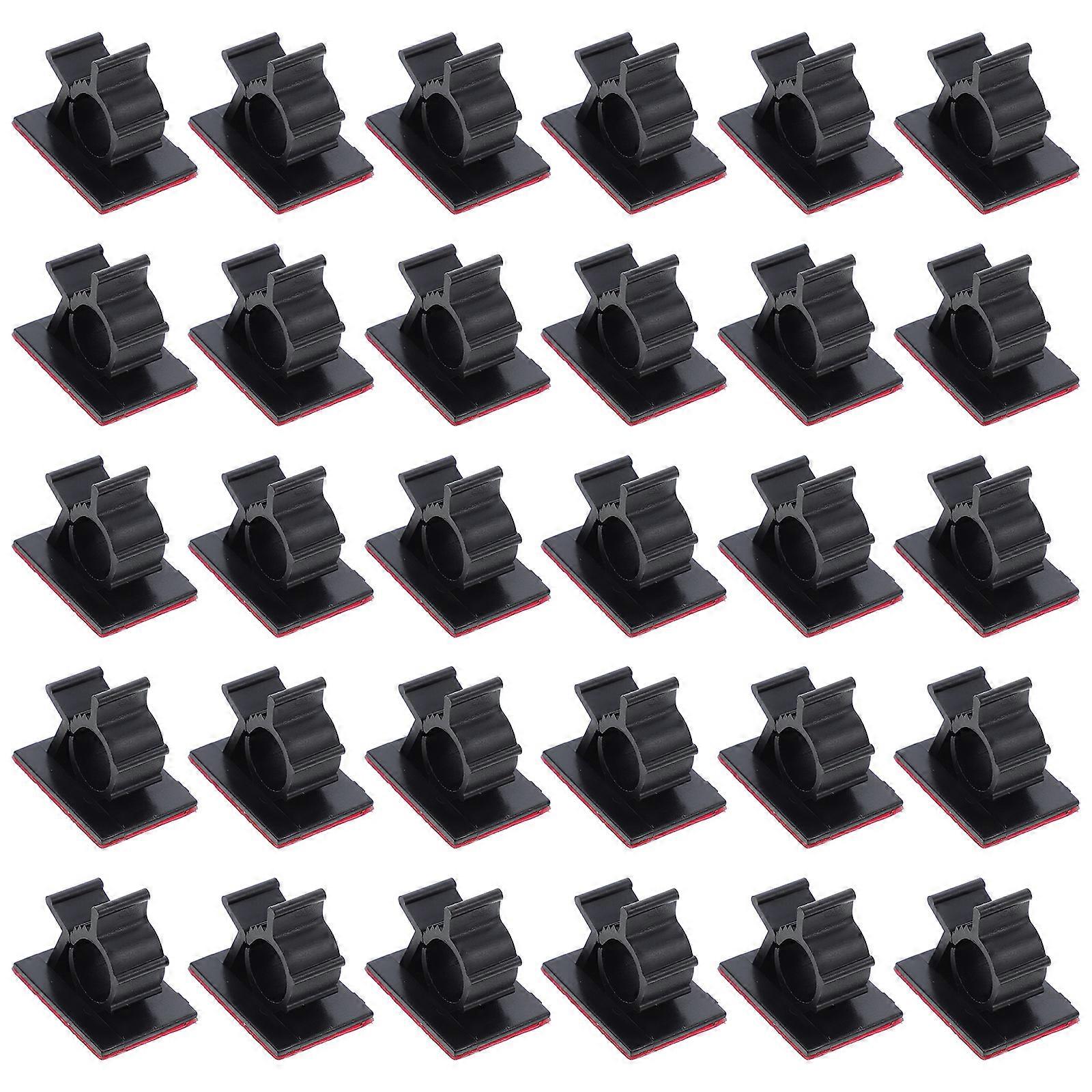 Black Adjustable Cable Clips for Cord Management with 30Pcs Adhesive