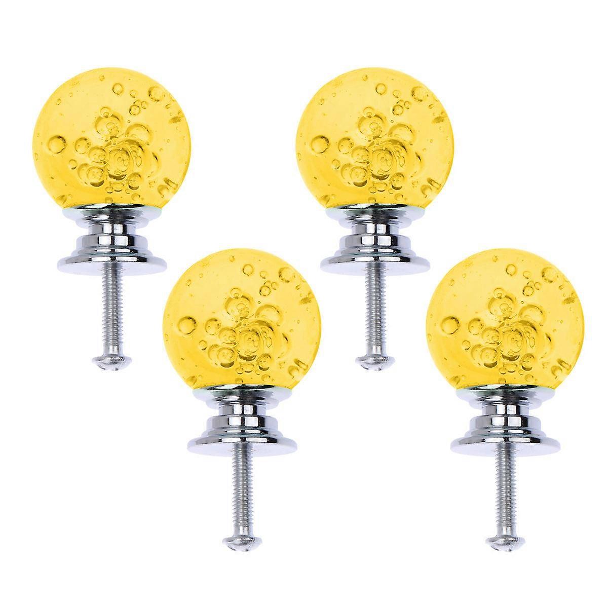 Drawer Knobs For Cabinet Yellow Bubble Ball Modern Furniture Hardware 4 Set A Pack