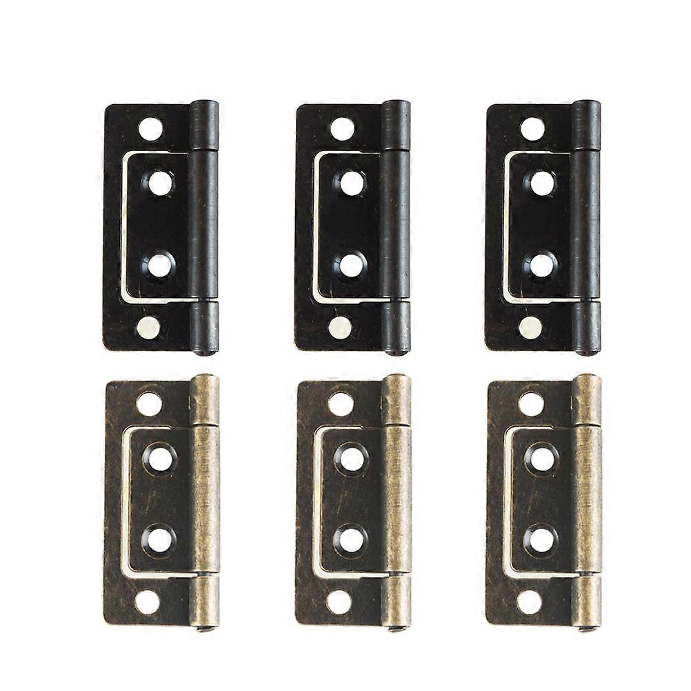 6pcs Thickened Mute Door Hinges, Copper Iron Flat Loose Leaf Hinge for Home Decoration, Silent Operation Resistant Hardware for Doors and Windows